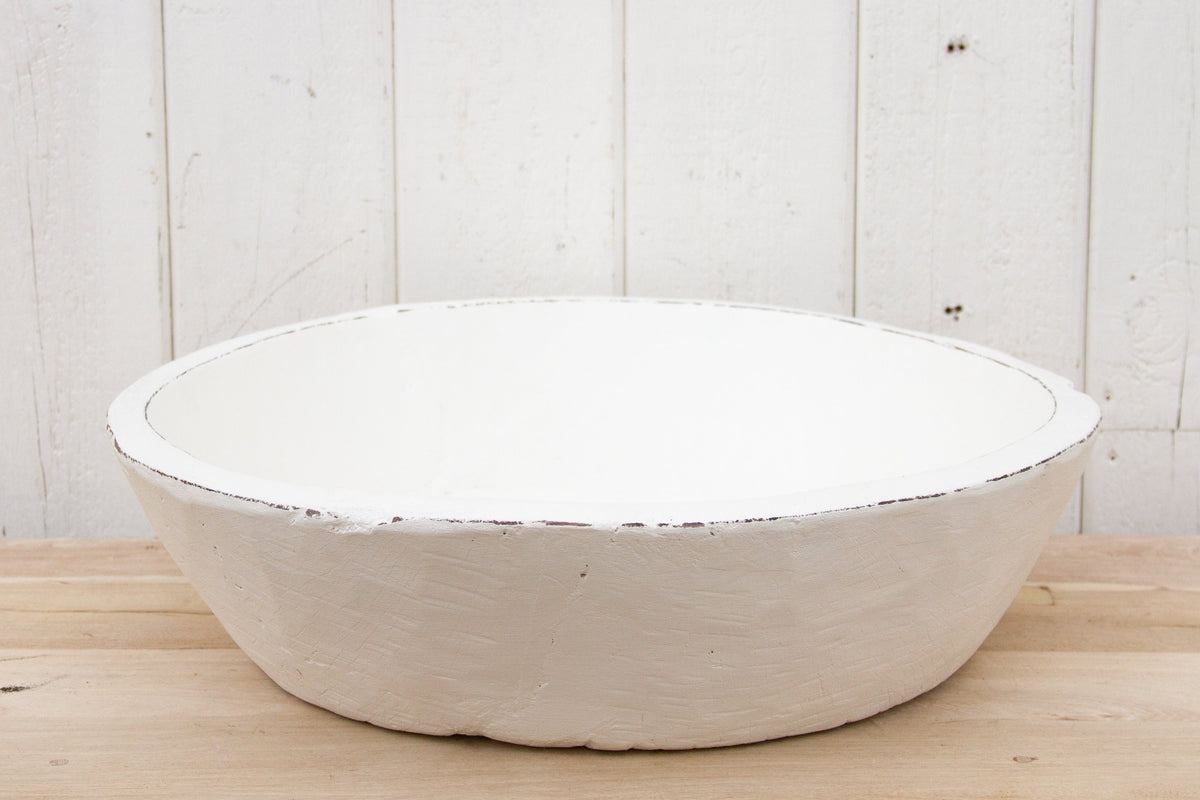 Oversized French White Dough Bowl