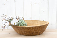 Grand French Farmhouse Bleached Wooden Bowl