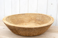 Grand French Farmhouse Bleached Wooden Bowl