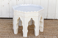 Pair of Carved White Marble End Tables