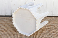 Pair of Carved White Marble End Tables