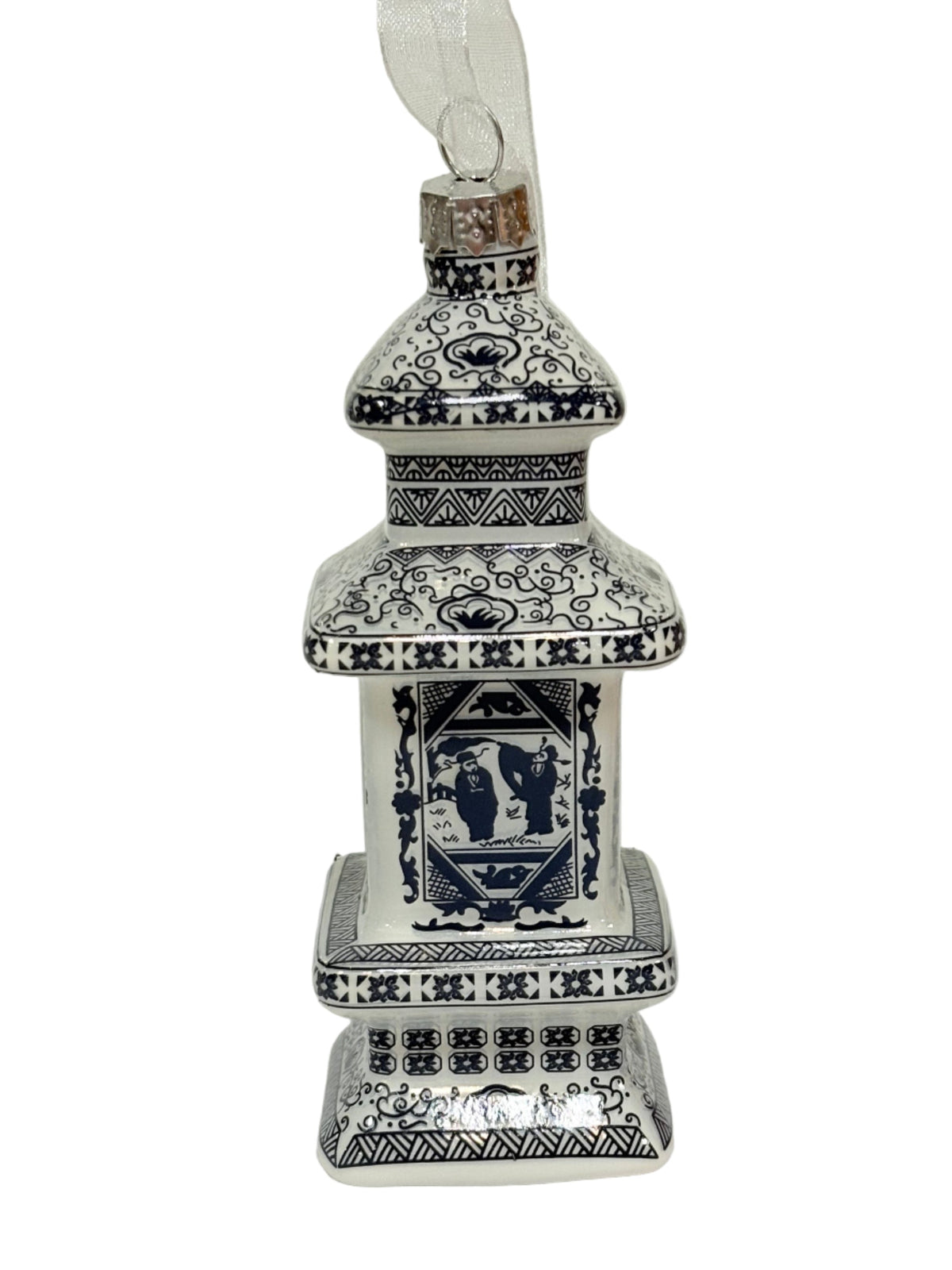 Navy & White Figurine Pagoda Ornament