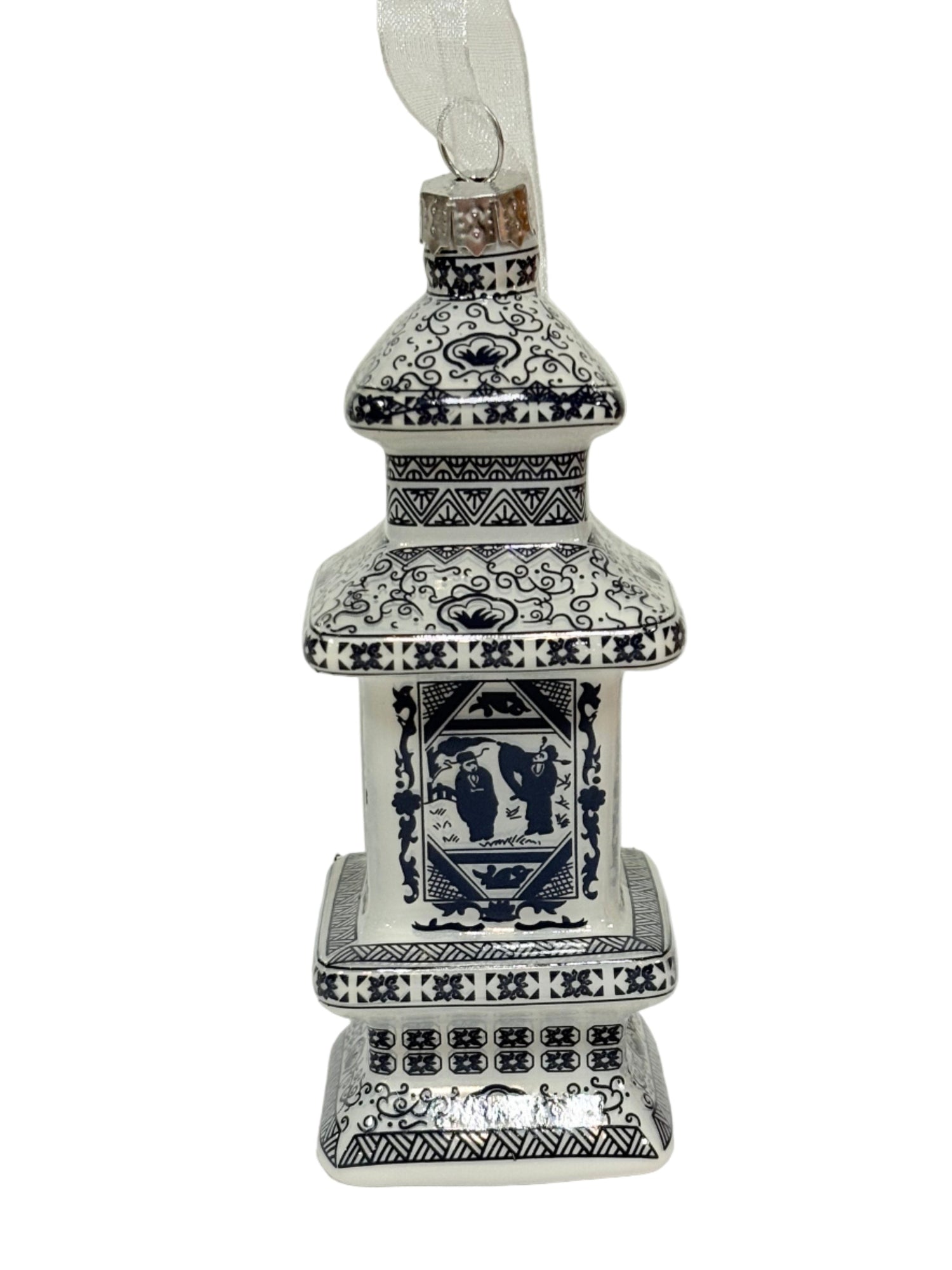 Navy & White Figurine Pagoda Ornament