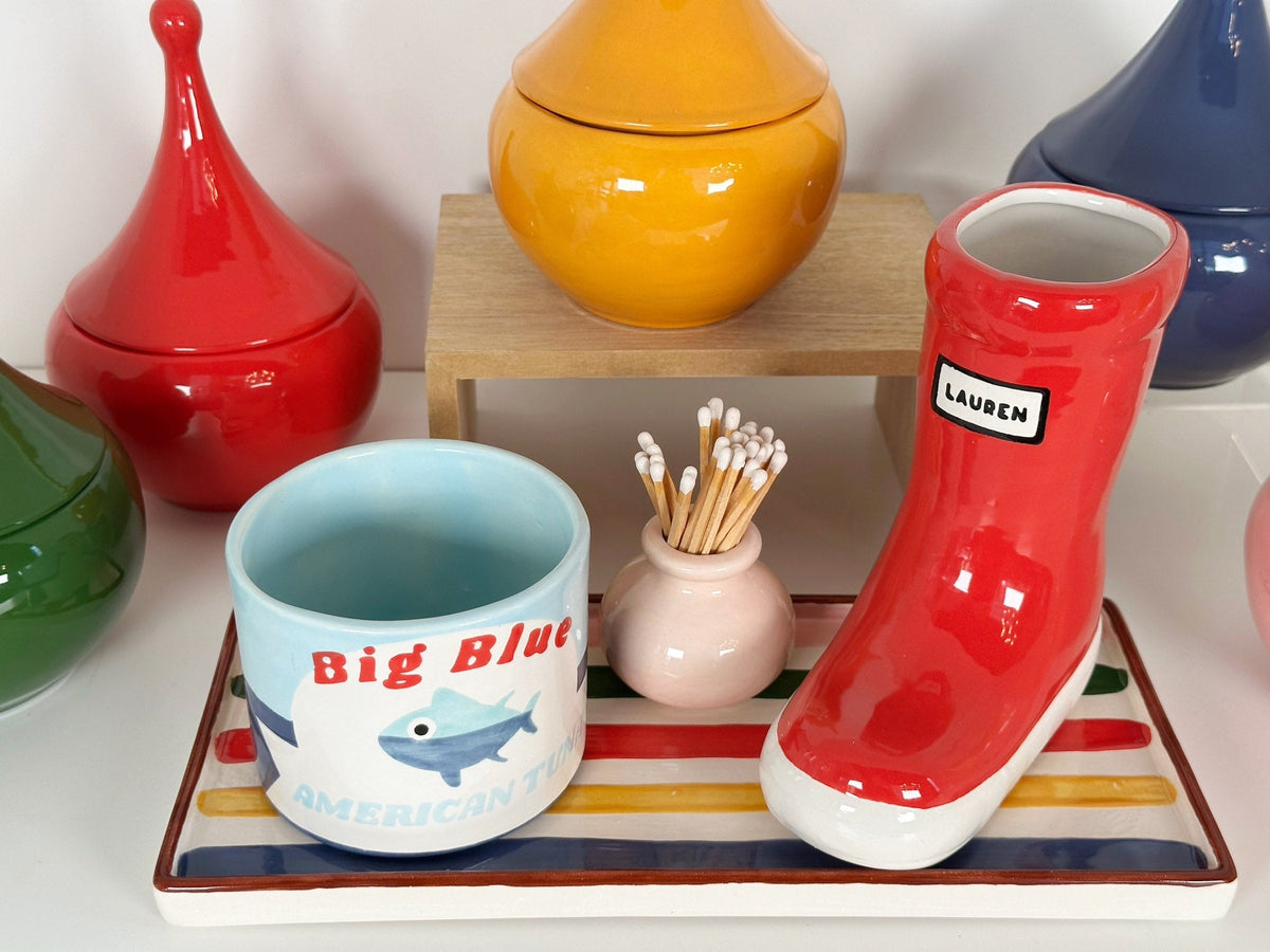 Low Profile Tray with Multicolor Stripes