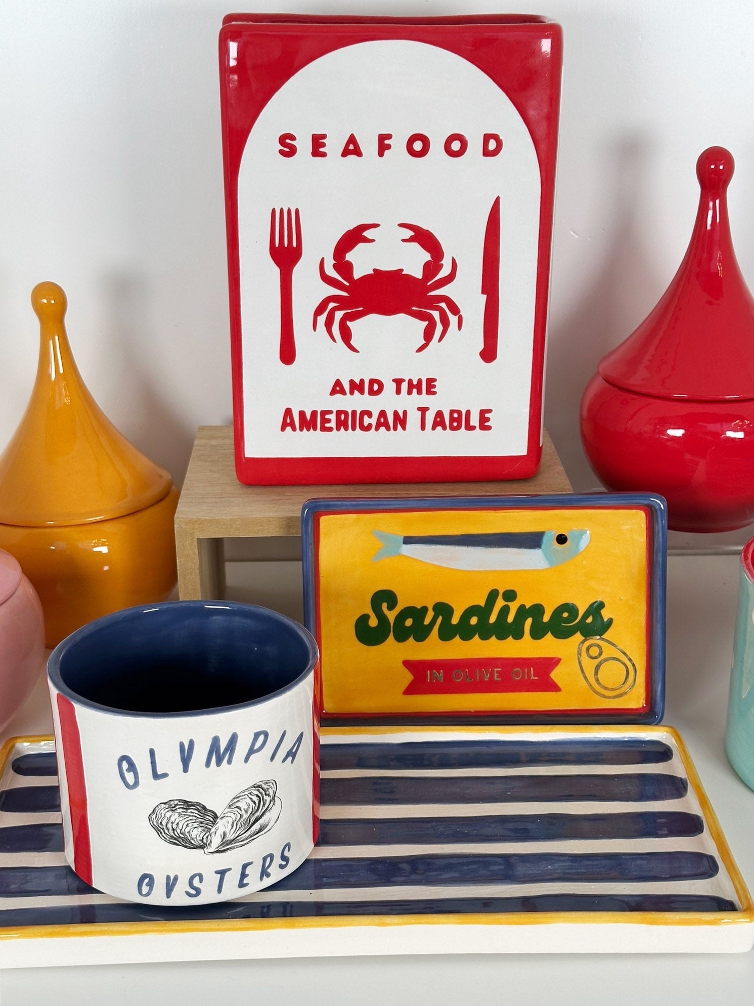 Seafood Cookbook Vase