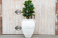Large Greek White Terra-Cotta Garden Planter