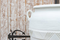 Large Greek White Terra-Cotta Garden Planter