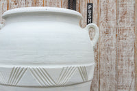 Large Greek White Terra-Cotta Garden Planter