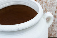 Large Greek White Terra-Cotta Garden Planter