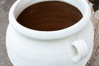 Large Greek White Terra-Cotta Garden Planter