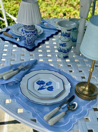 White Basketweave Five Piece Flatware Set