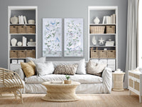 Cranes and Gardenias – Light Blue Chinoiserie Canvas Wrap (Various Sizes)