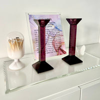 Pair of 9” Classy Crystal Candlesticks (Various Colors)