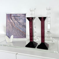 Pair of 9” Classy Crystal Candlesticks (Various Colors)
