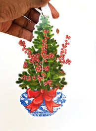 Blue Christmas Chinoiserie Gift Wrap (Sold as Set w/ Gift Tags or Separately)