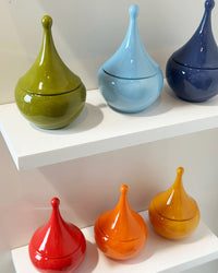 Teardrop Jars in Vintage Blue Jeans (Various Sizes)