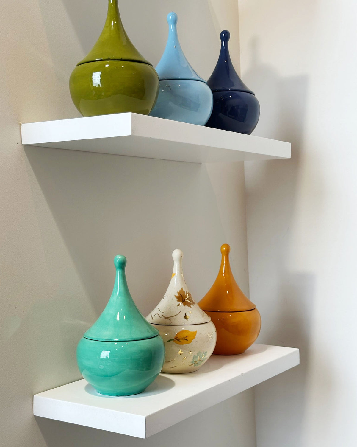Teardrop Jars in Vintage Blue Jeans (Various Sizes)