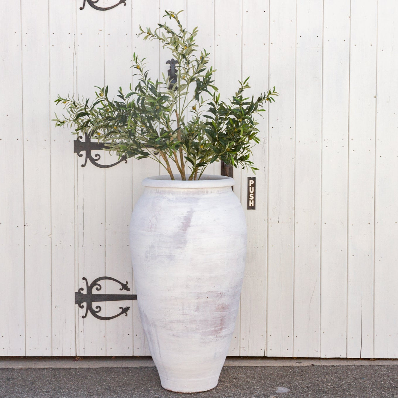 Large White Greek Clay Planter