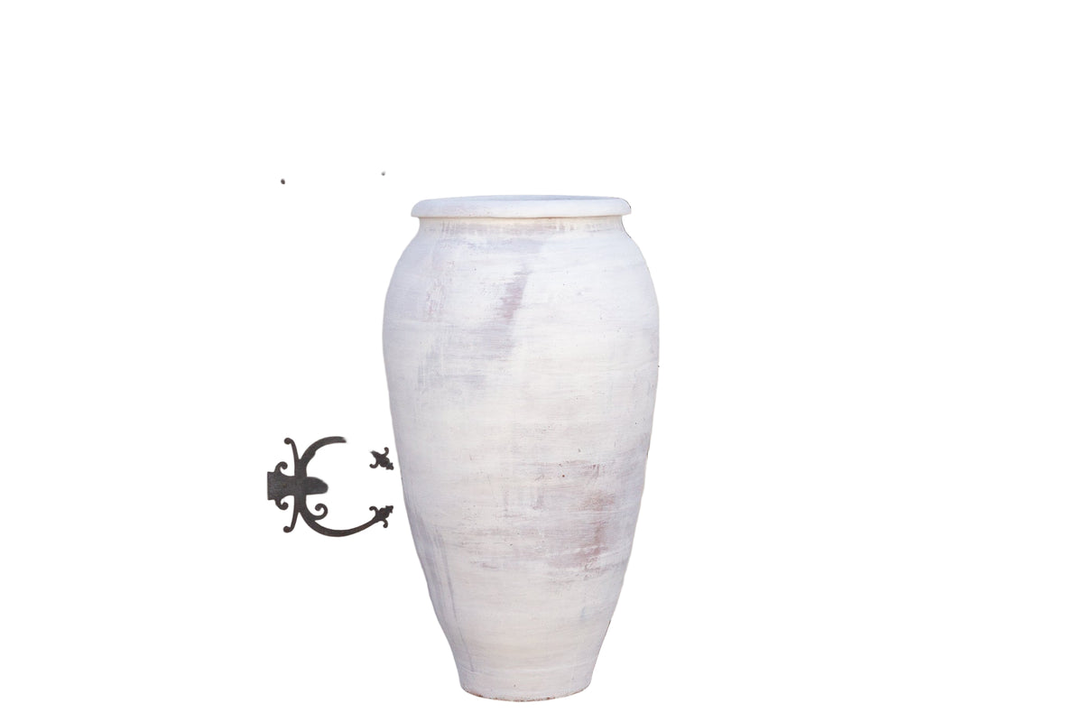 Large White Greek Clay Planter