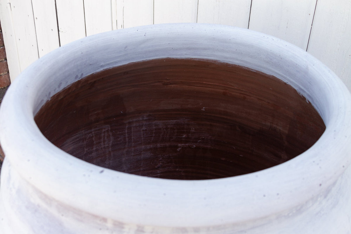 Large White Greek Clay Planter