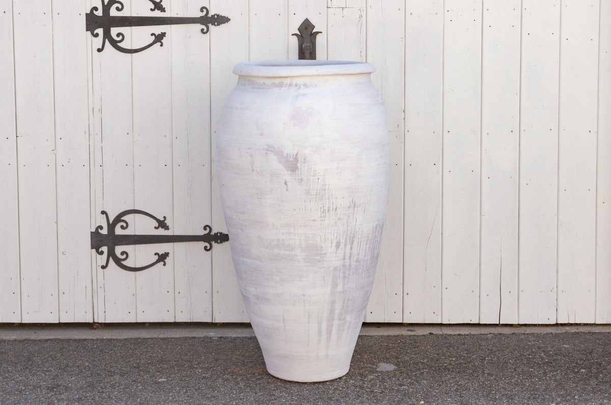 Large White Greek Clay Planter