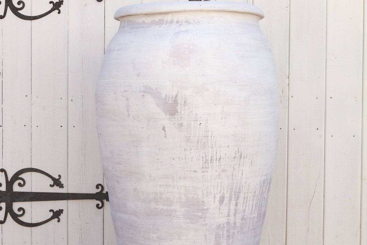 Large White Greek Clay Planter