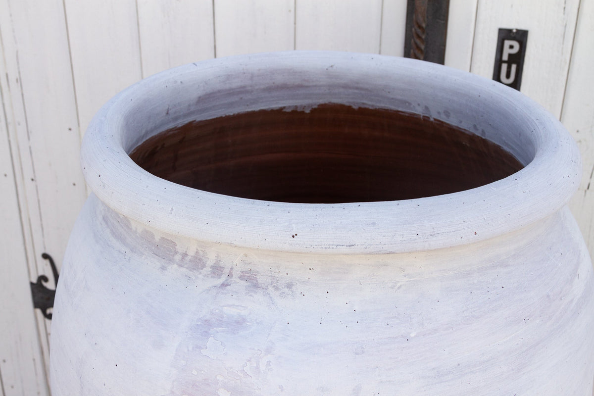 Large White Greek Clay Planter