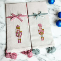 Pink Nutcracker Tea Towel (2 Tassel Color Options)