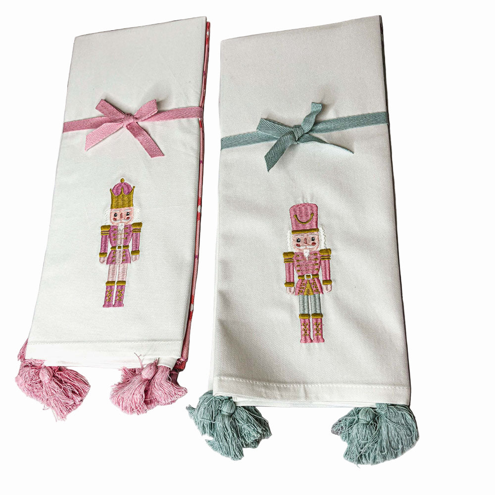 Pink Nutcracker Tea Towel (2 Tassel Color Options)
