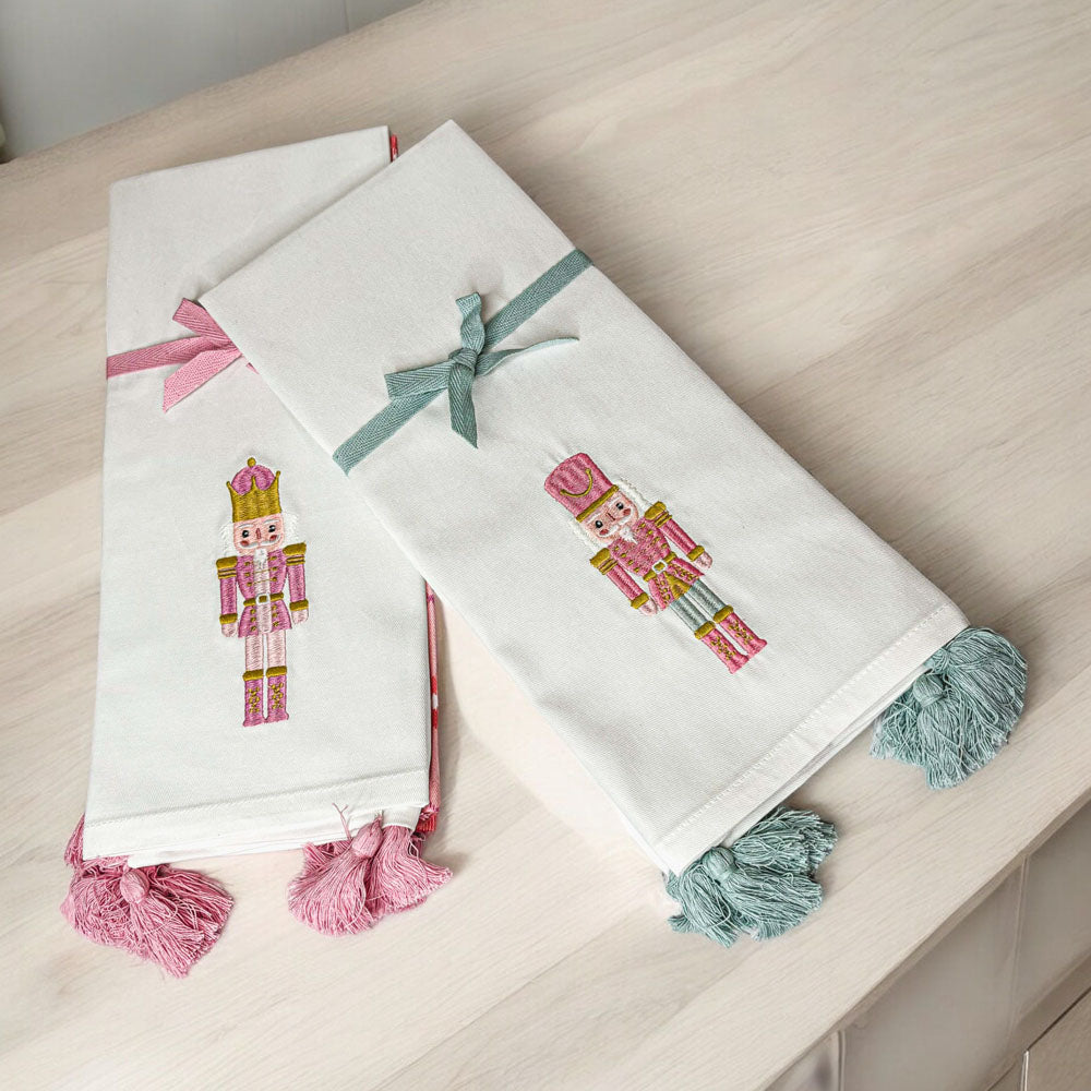 Pink Nutcracker Tea Towel (2 Tassel Color Options)