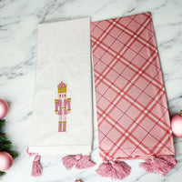 Pink Nutcracker Tea Towel (2 Tassel Color Options)