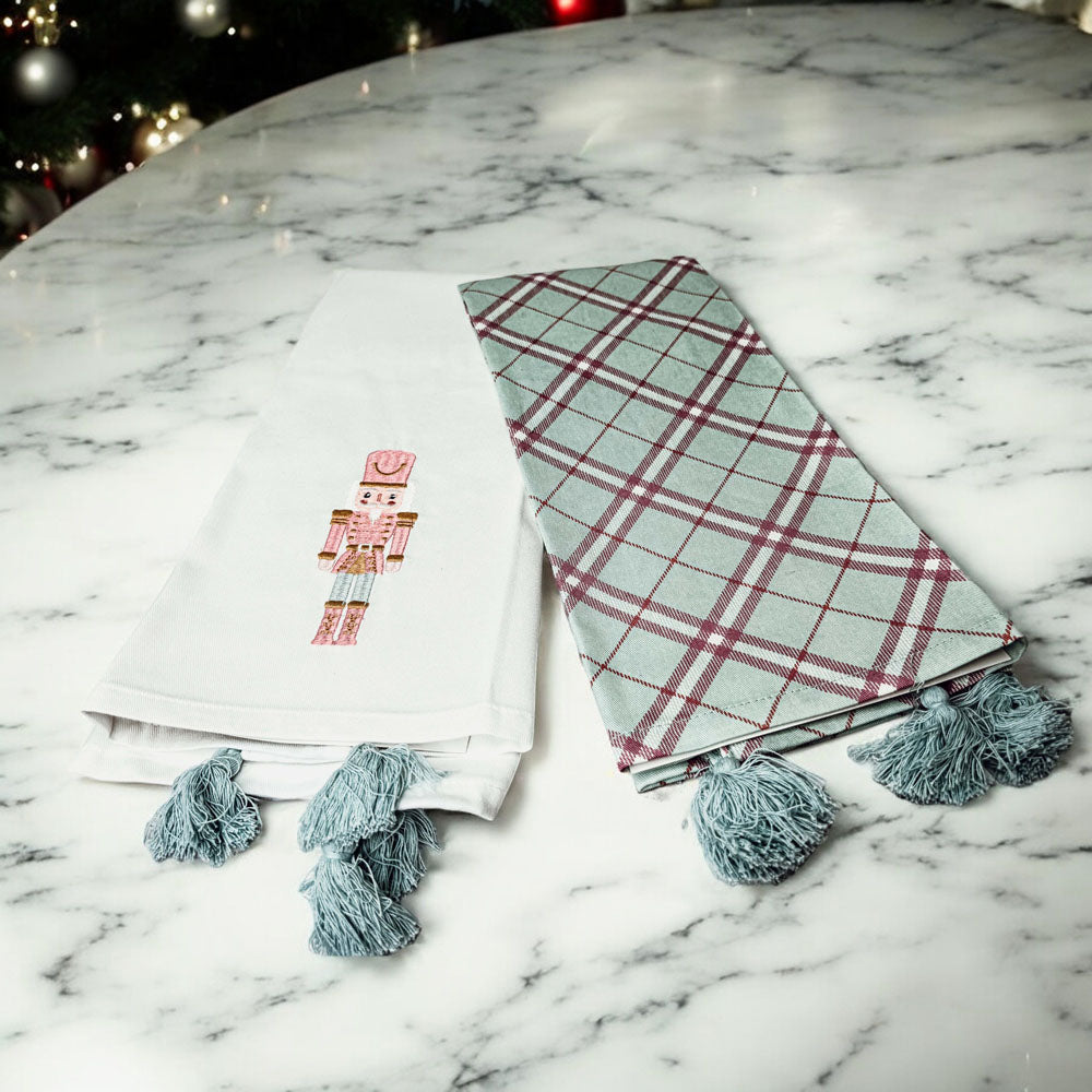 Pink Nutcracker Tea Towel (2 Tassel Color Options)