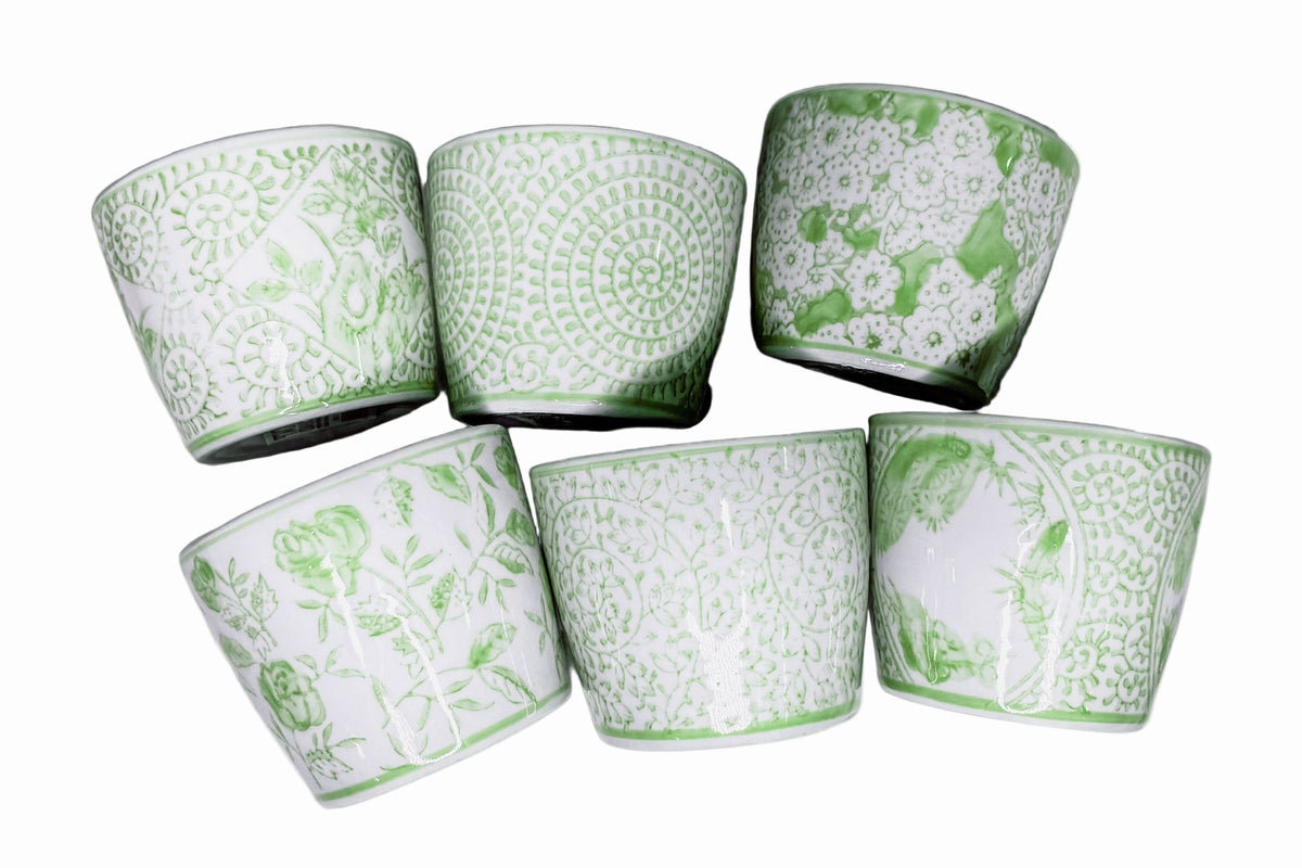 Mini Green Cachepots (Various Prints)