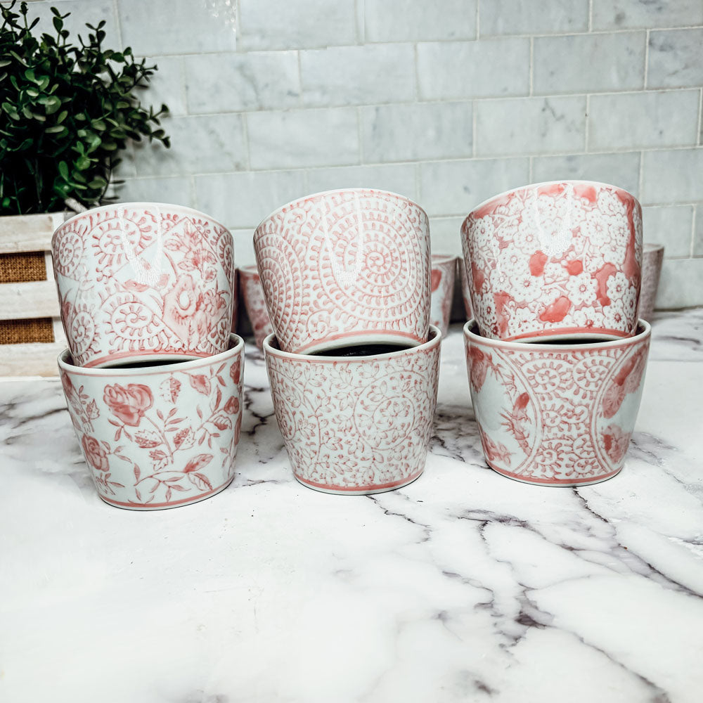 Mini Pink Cachepots (Various Prints)