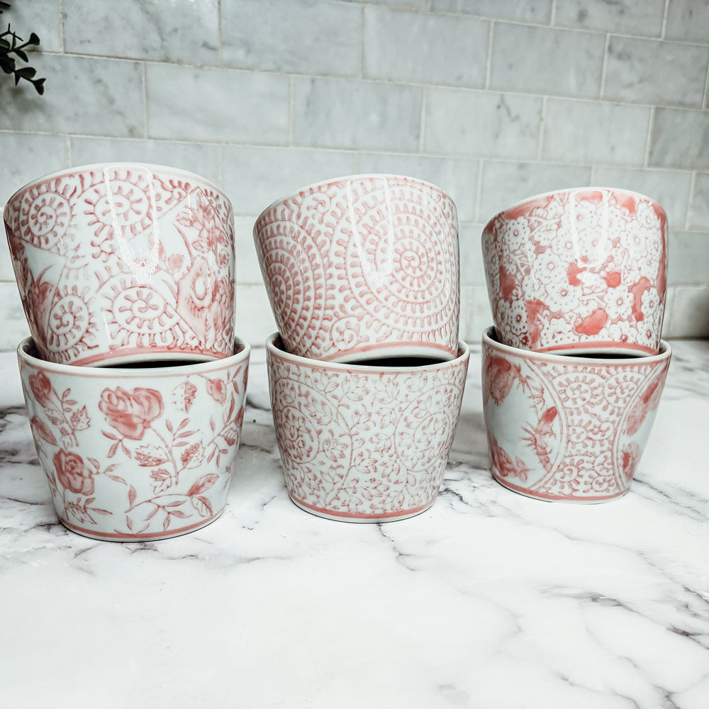 Mini Pink Cachepots (Various Prints)