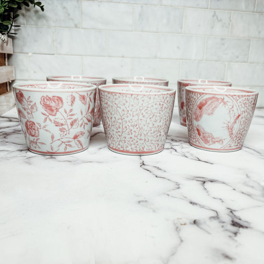 Mini Pink Cachepots (Various Prints)