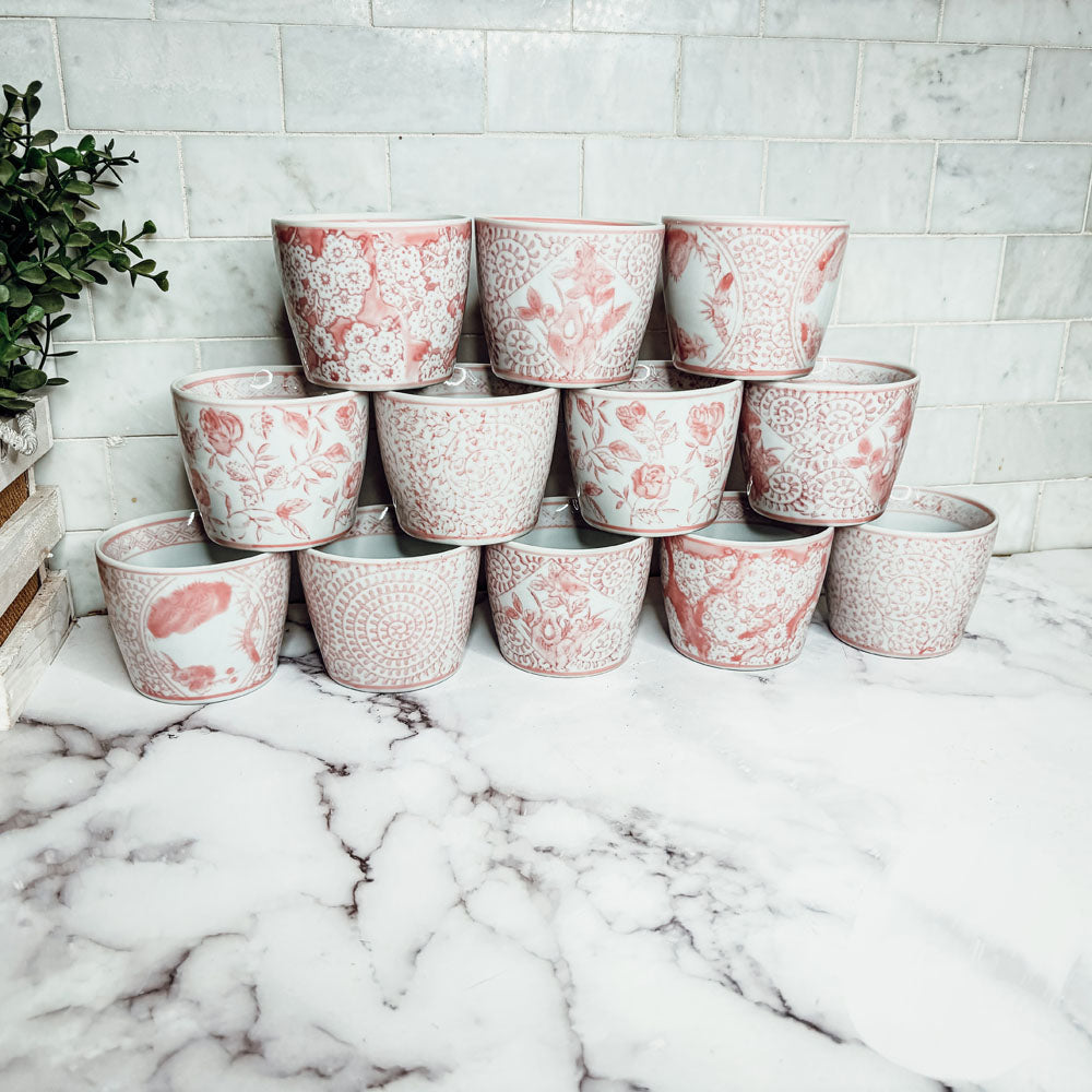 Mini Pink Cachepots (Various Prints)