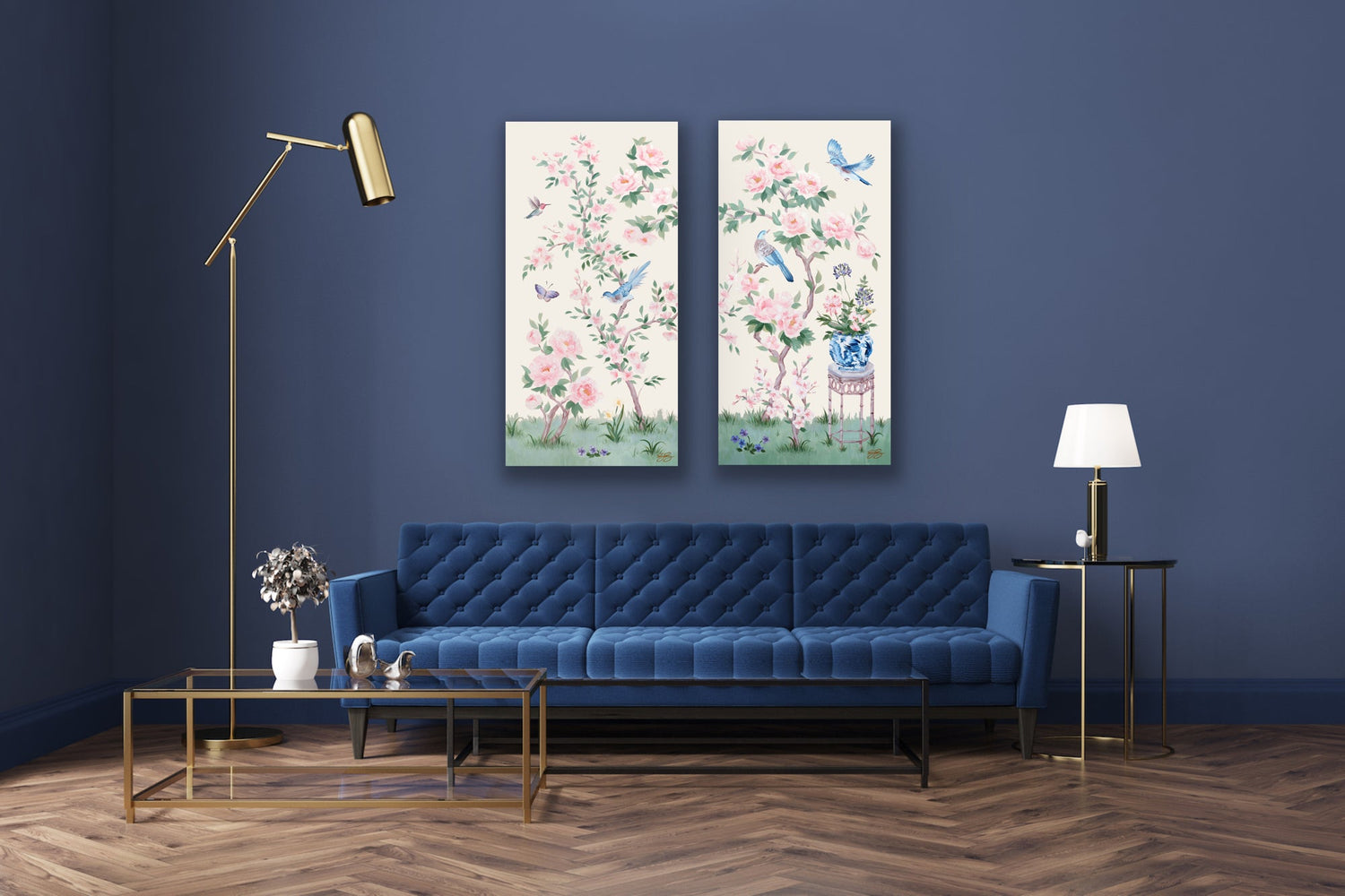June – Ivory Chinoiserie Canvas Wrap (Various Sizes)