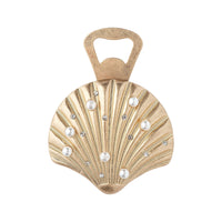 Shell Bottle Opener with Pearls and Crystals