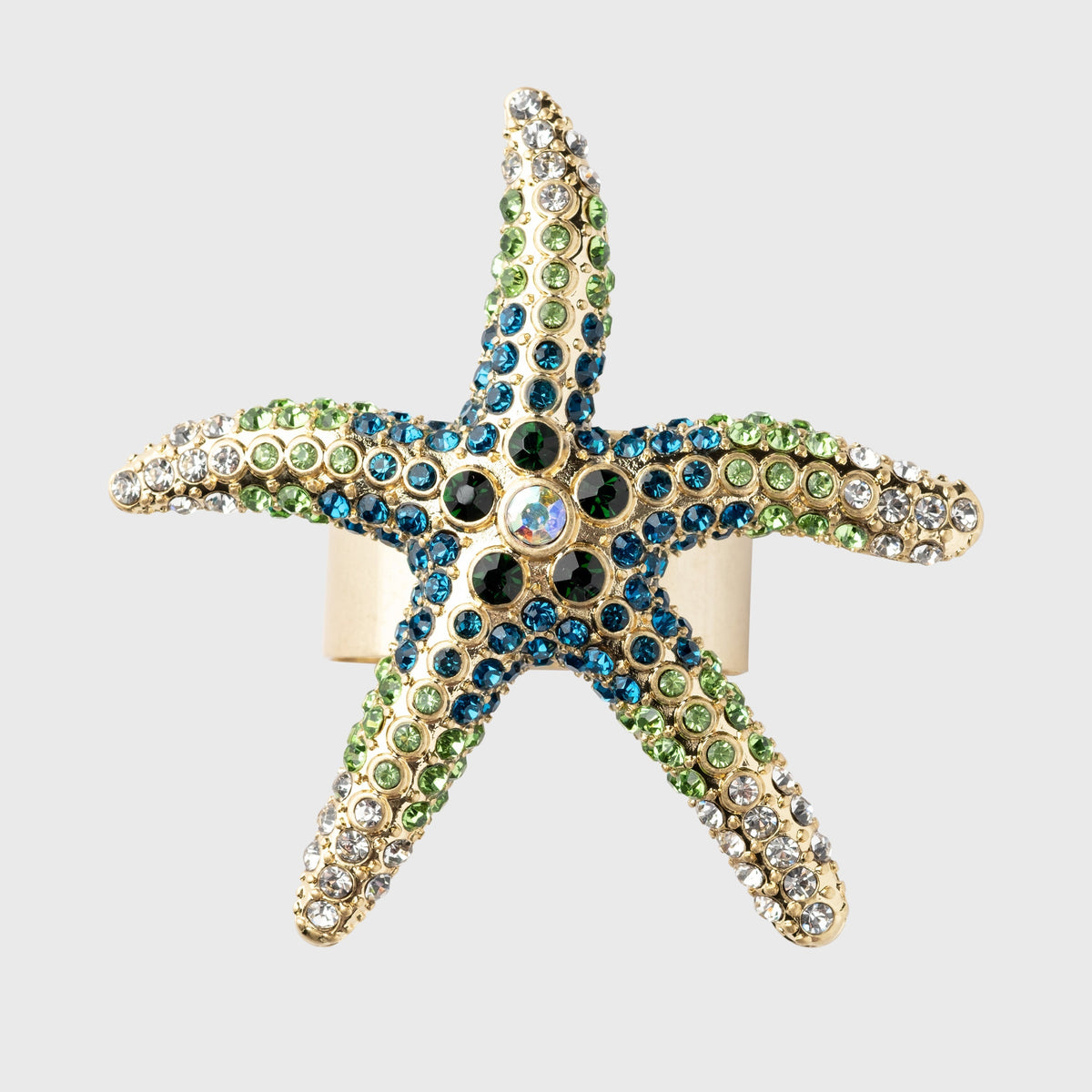 Sparkling Starfish Napkin Rings – Green (Set of 4)