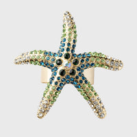 Sparkling Starfish Napkin Rings – Green (Set of 4)
