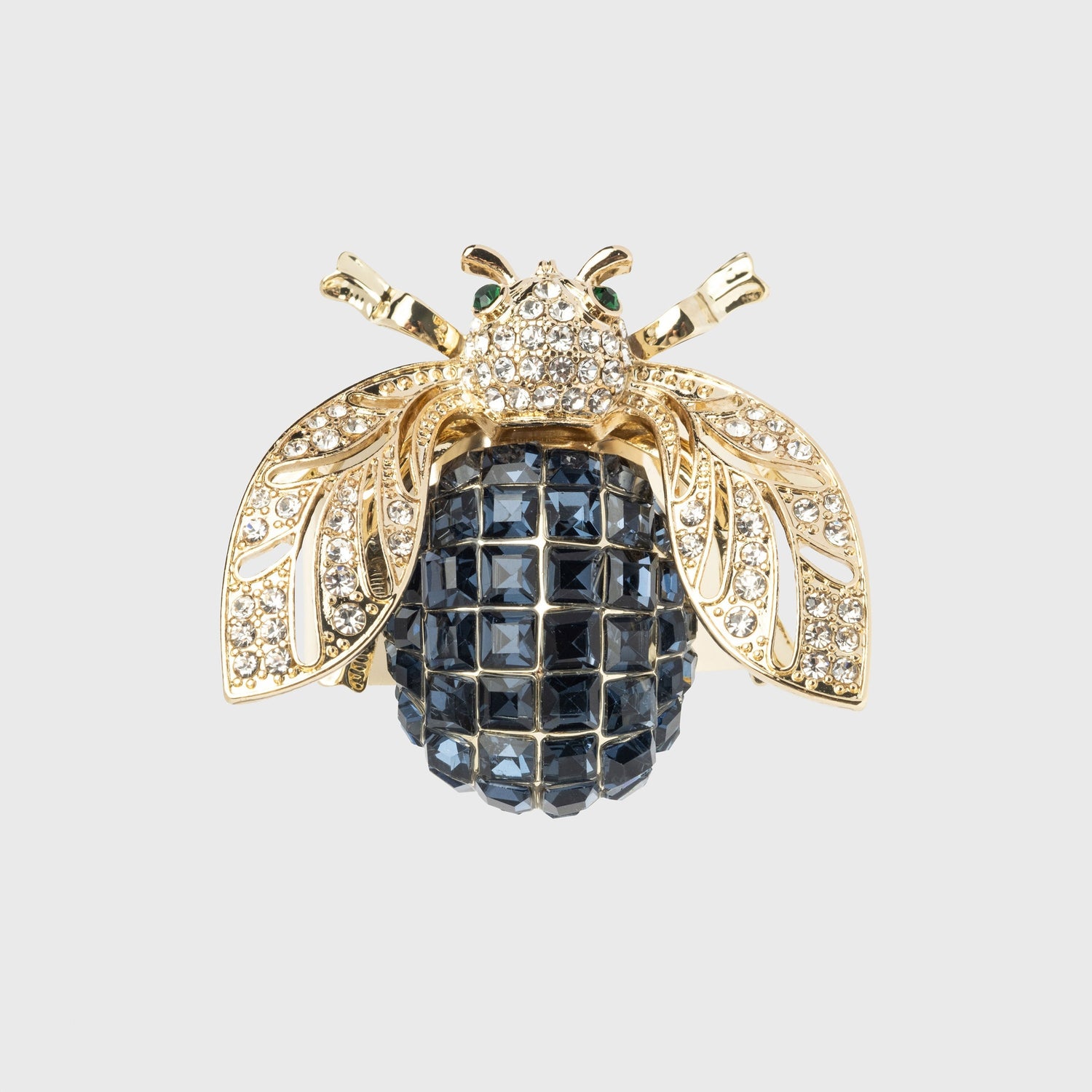 Large Sparkle Bee Napkin Rings – Navy (Set of 4)