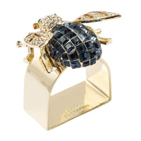 Large Sparkle Bee Napkin Rings – Navy (Set of 4)