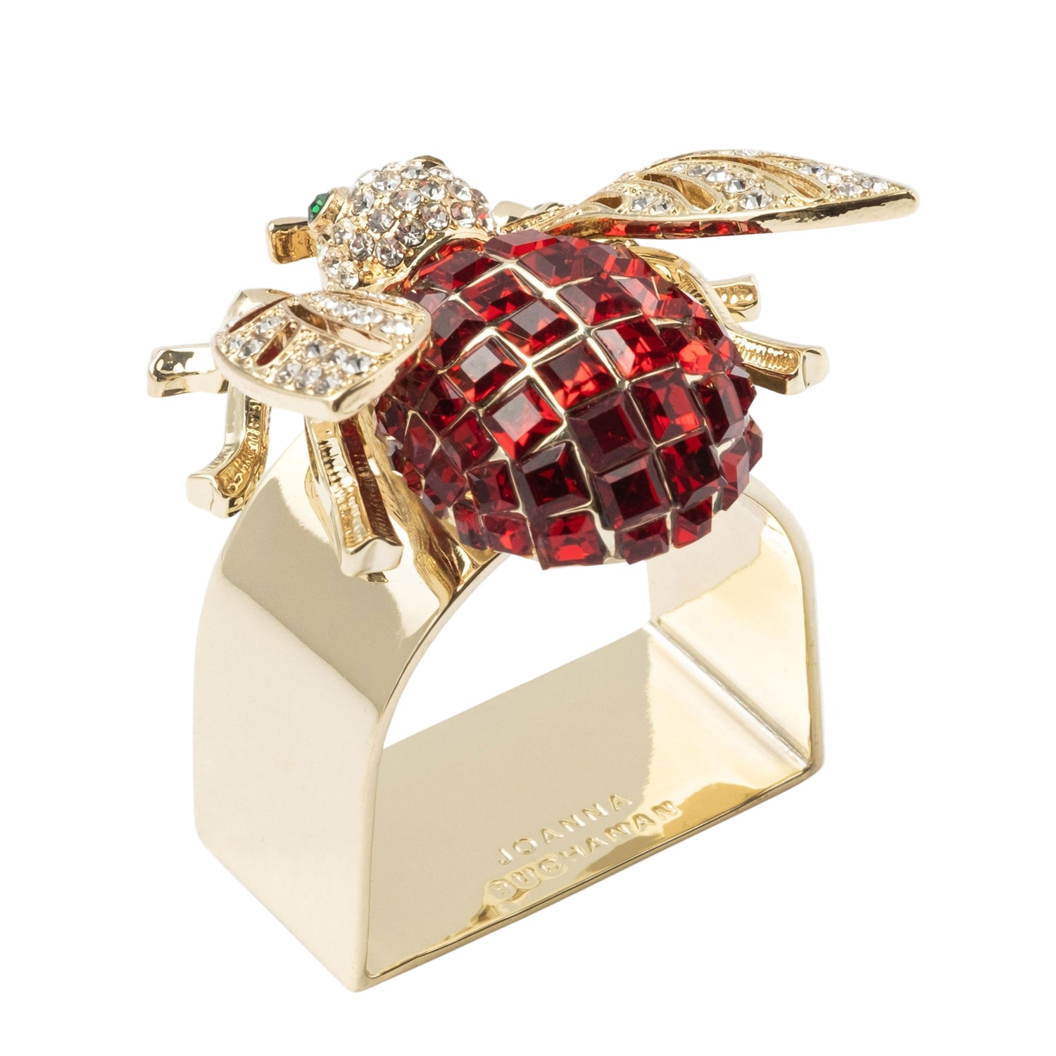 Large Sparkle Bee Napkin Rings – Ruby (Set of 4)