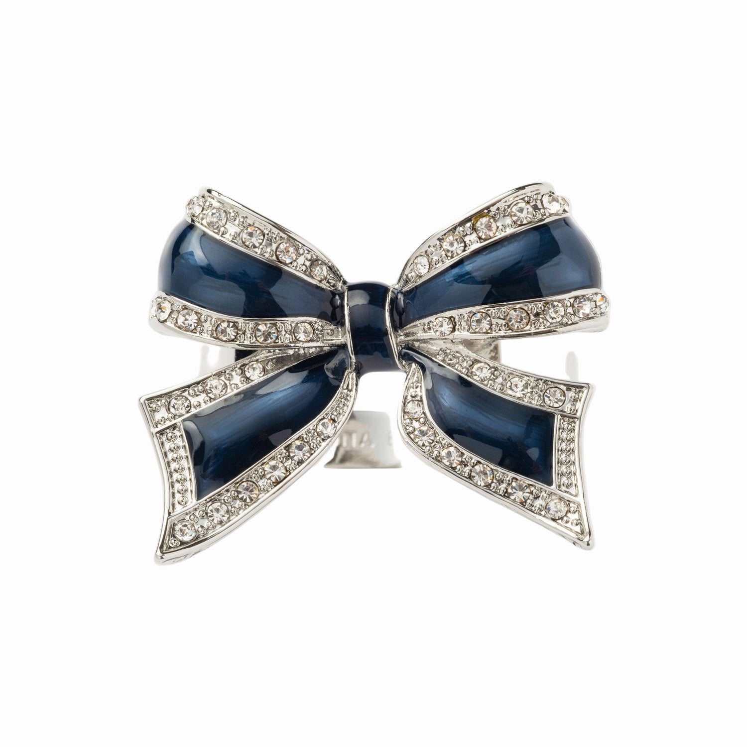 Enamel Bow Skinny Napkin Rings – Navy (Set of 4)