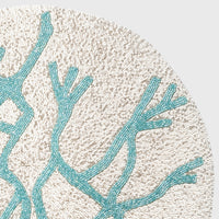 Delicate Coral Hand-Beaded Placemat – Turquoise