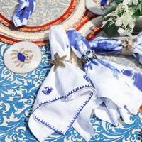 Crab Blue Tortoiseshell Resin Napkin Rings (Set of 4)