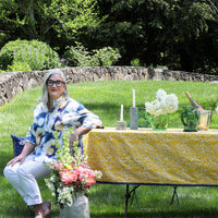 Damask Print Tablecloth – Yellow