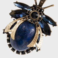 Vintage Bug Hanging Ornament, Lapis Tazuli