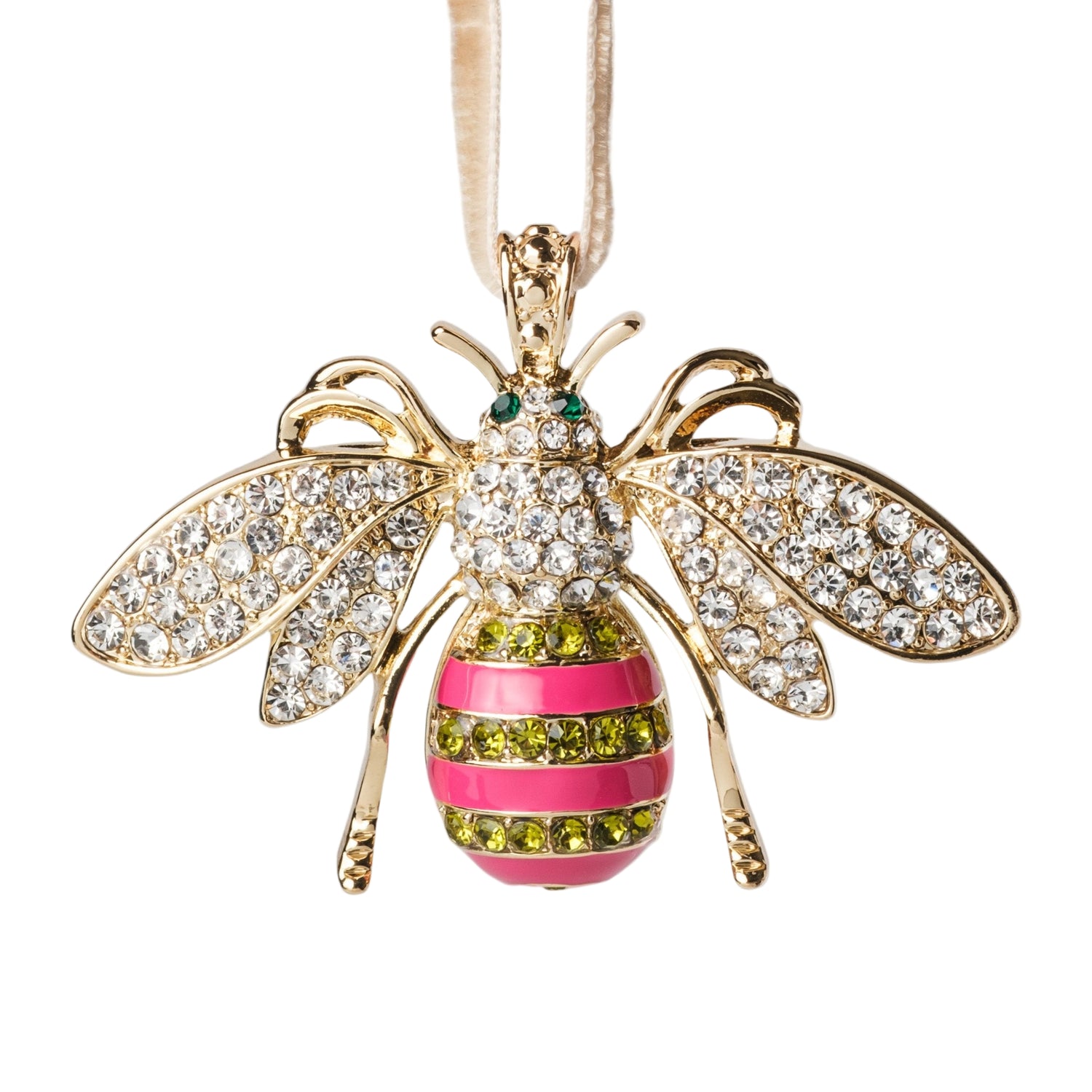 Stripey Bee Hanging Ornament, Pink